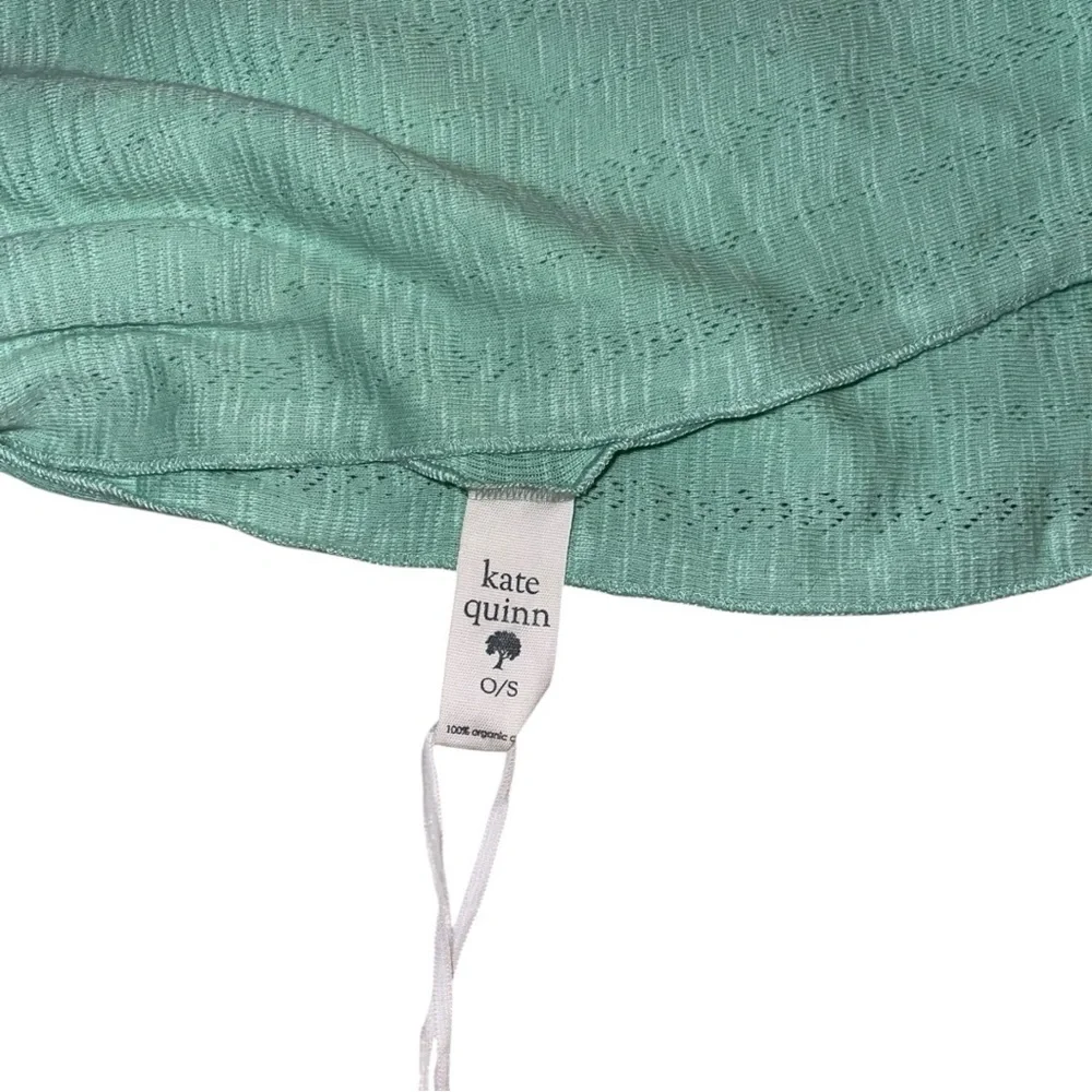 NWT Kate Quinn Organic Cotton Green Blanket Swaddle - 40” x 48” - Single Layer